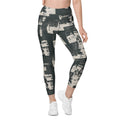 Vintage Newspaper Leggings with Pockets