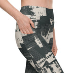 Vintage Newspaper Leggings with Pockets