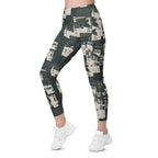 Vintage Newspaper Leggings with Pockets