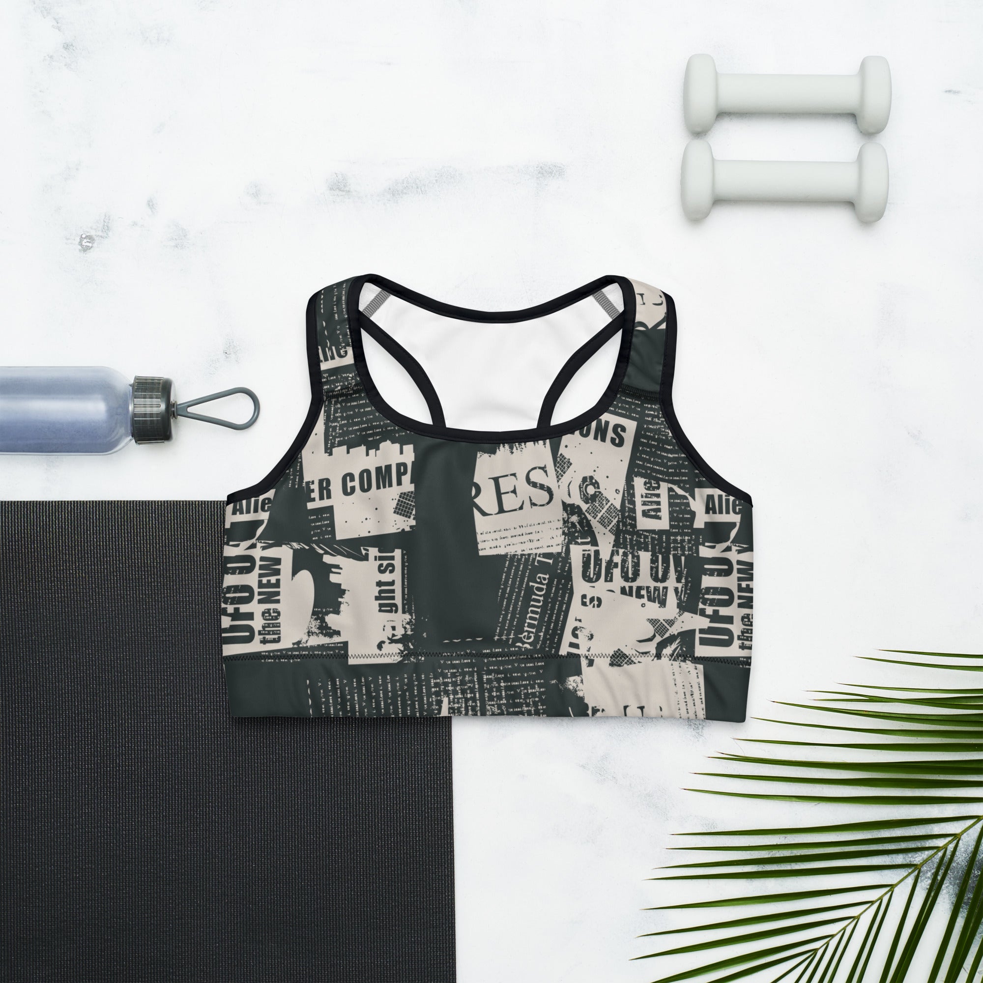 Vintage Newspaper Sports Bra