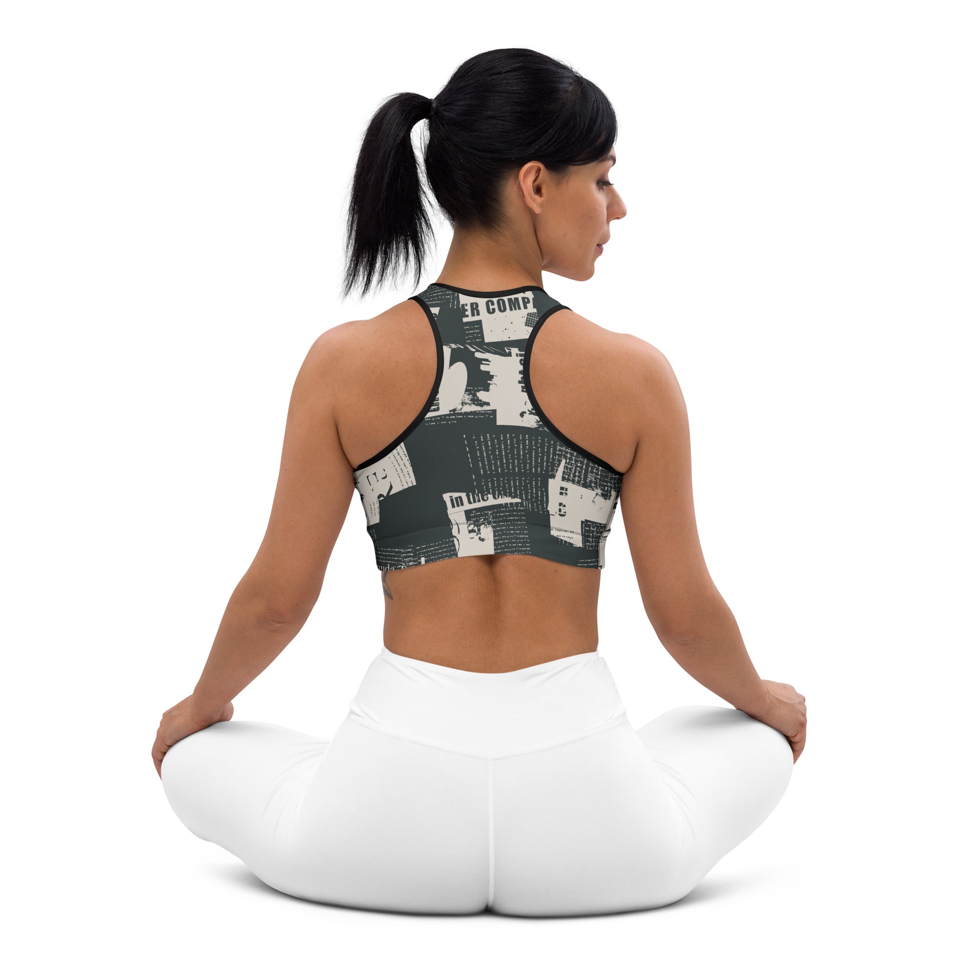 Vintage Newspaper Sports Bra