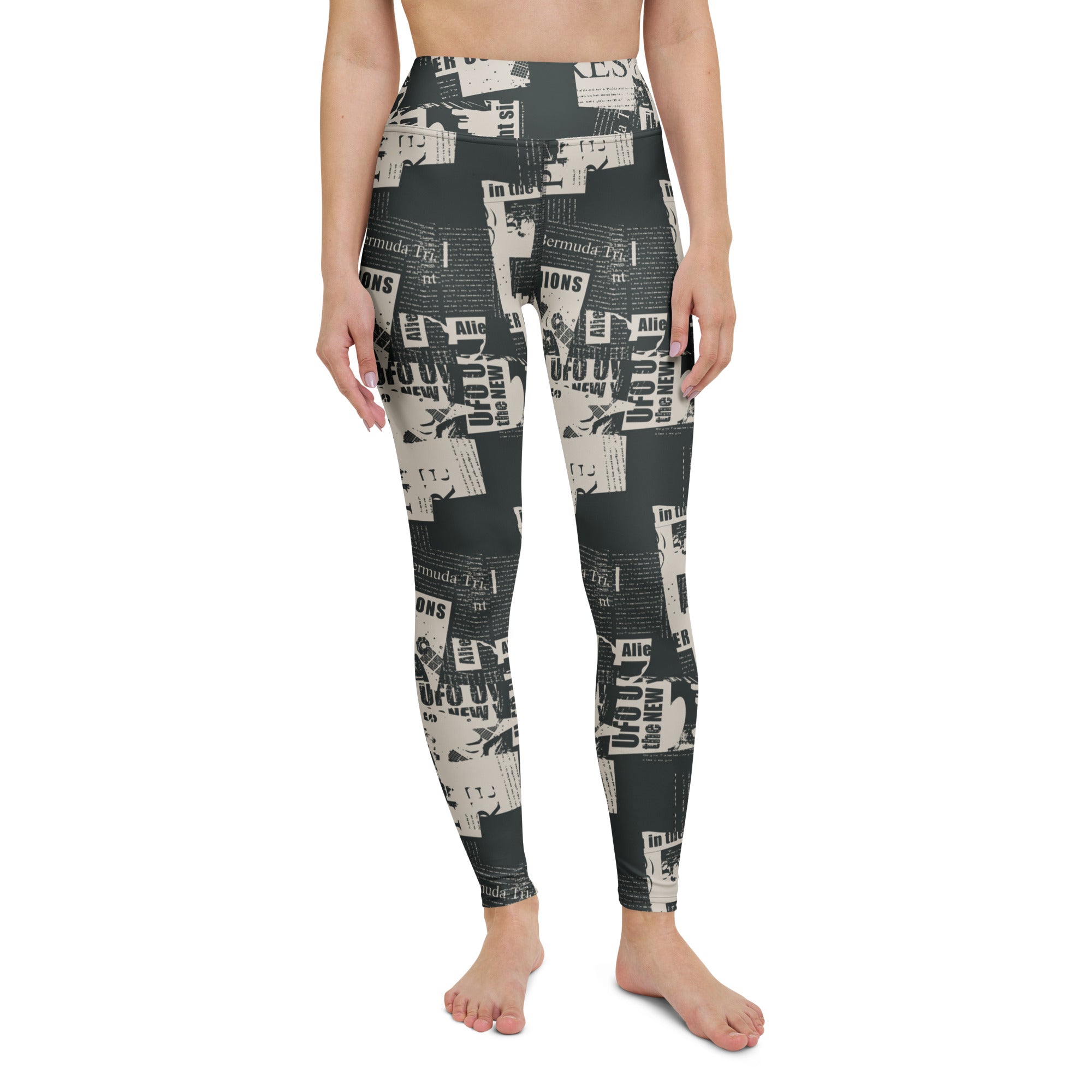 Vintage Newspaper Yoga Leggings