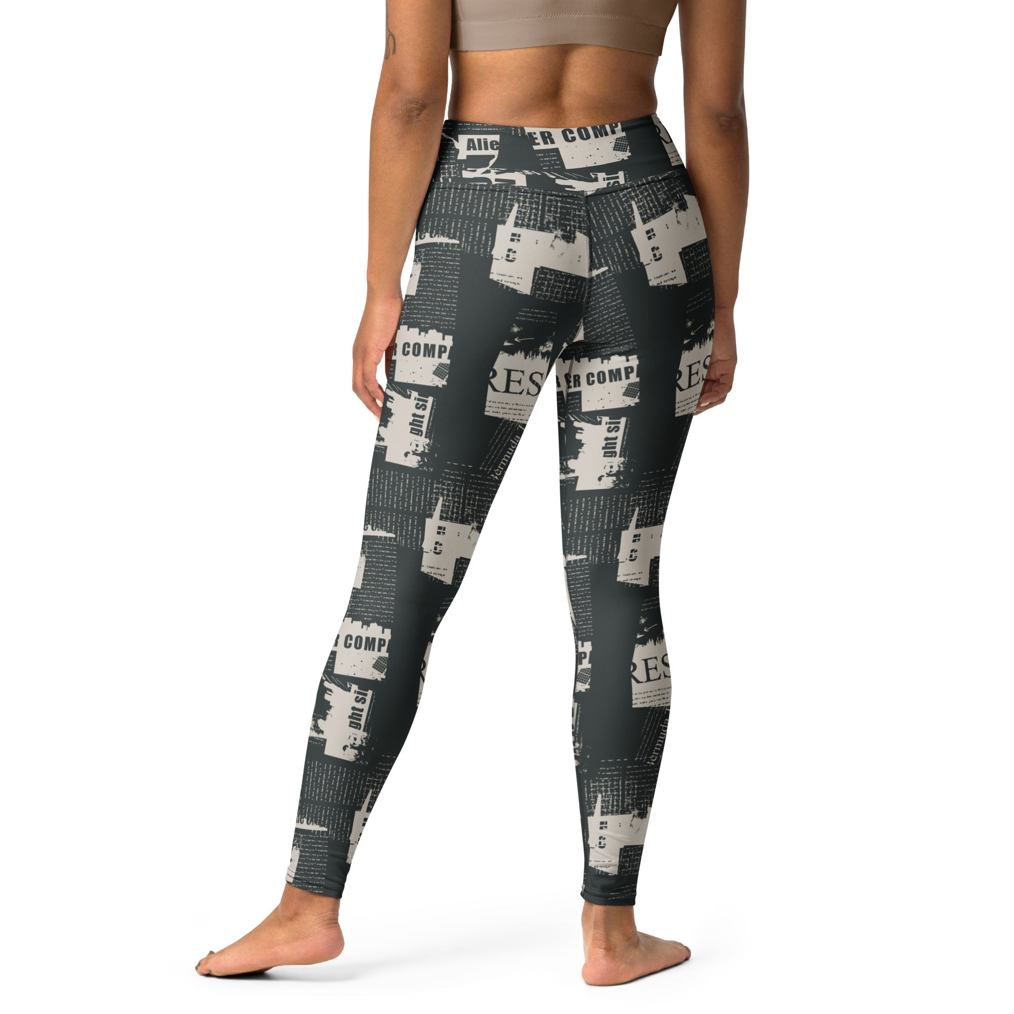 Vintage Newspaper Yoga Leggings