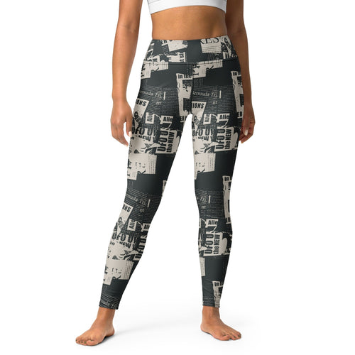 Vintage Newspaper Yoga Leggings