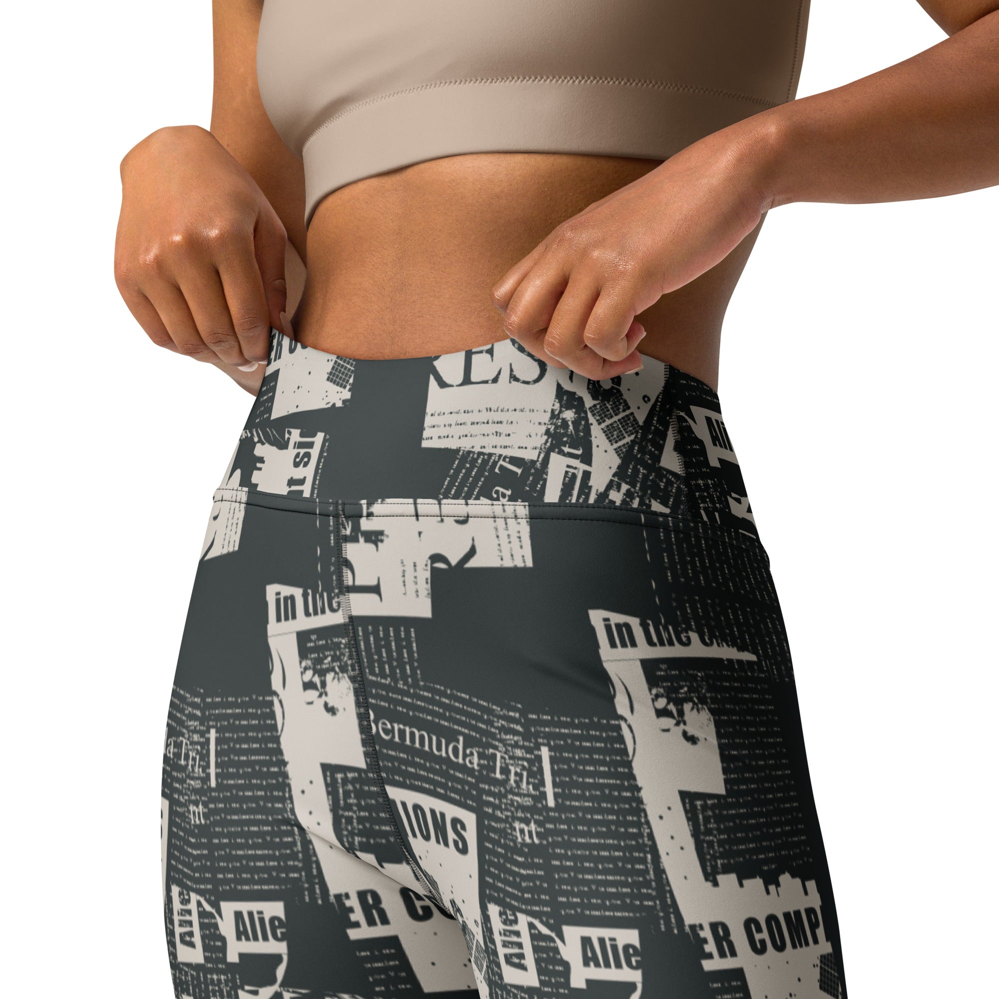 Vintage Newspaper Yoga Leggings