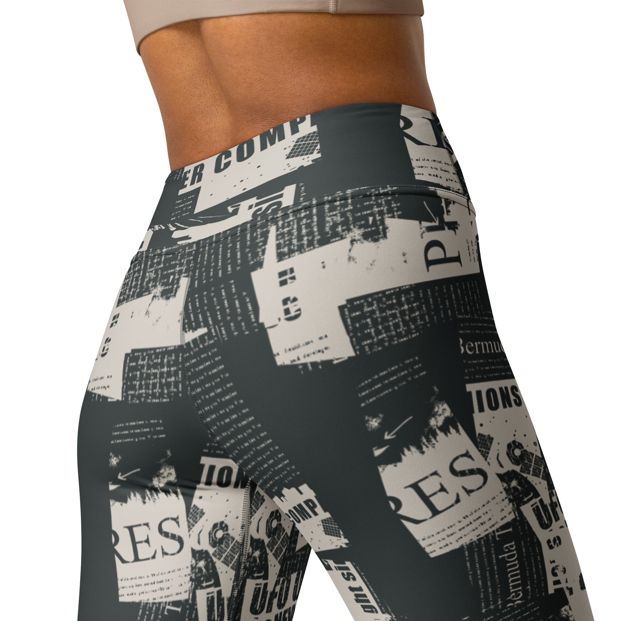 Vintage Newspaper Yoga Leggings