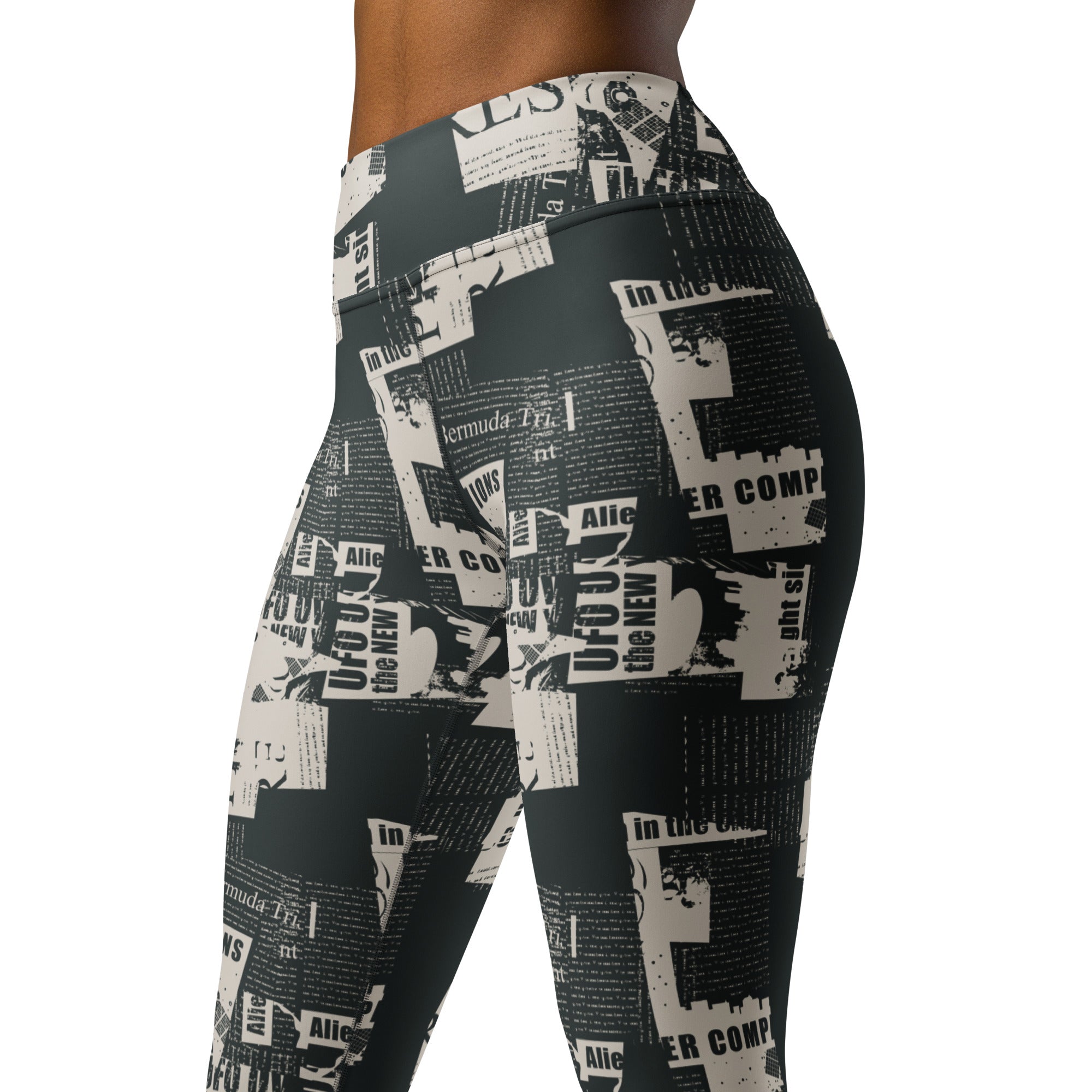 Vintage Newspaper Yoga Leggings