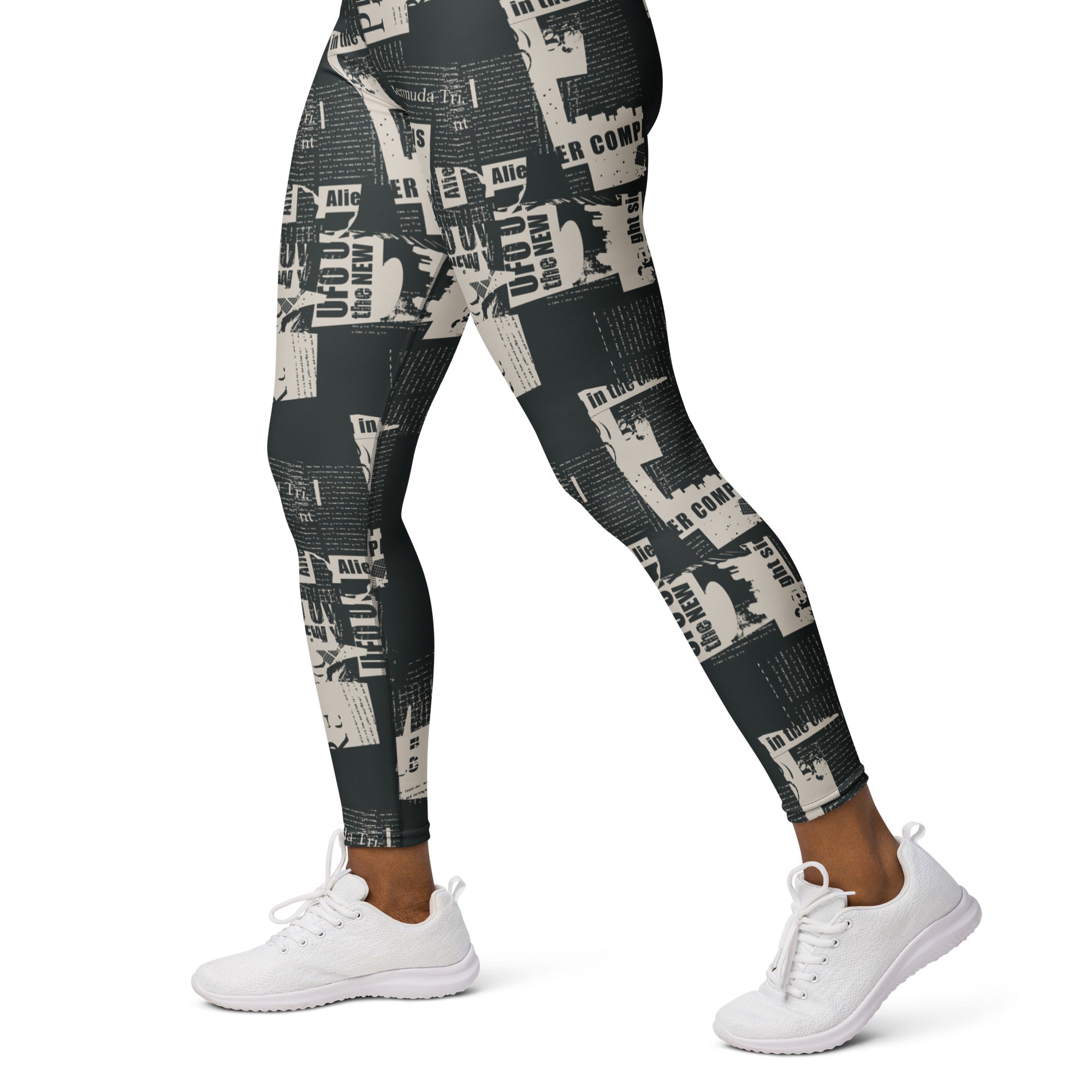 Vintage Newspaper Yoga Leggings