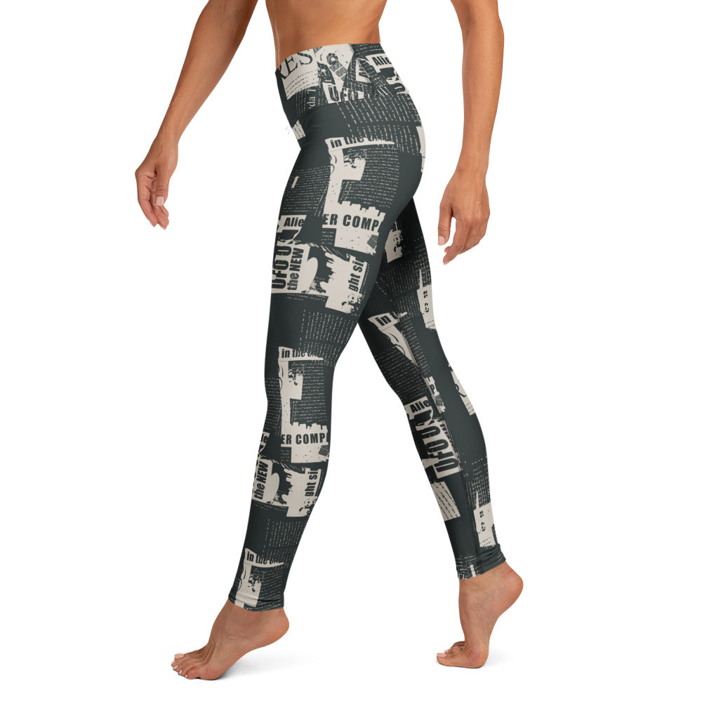 Vintage Newspaper Yoga Leggings