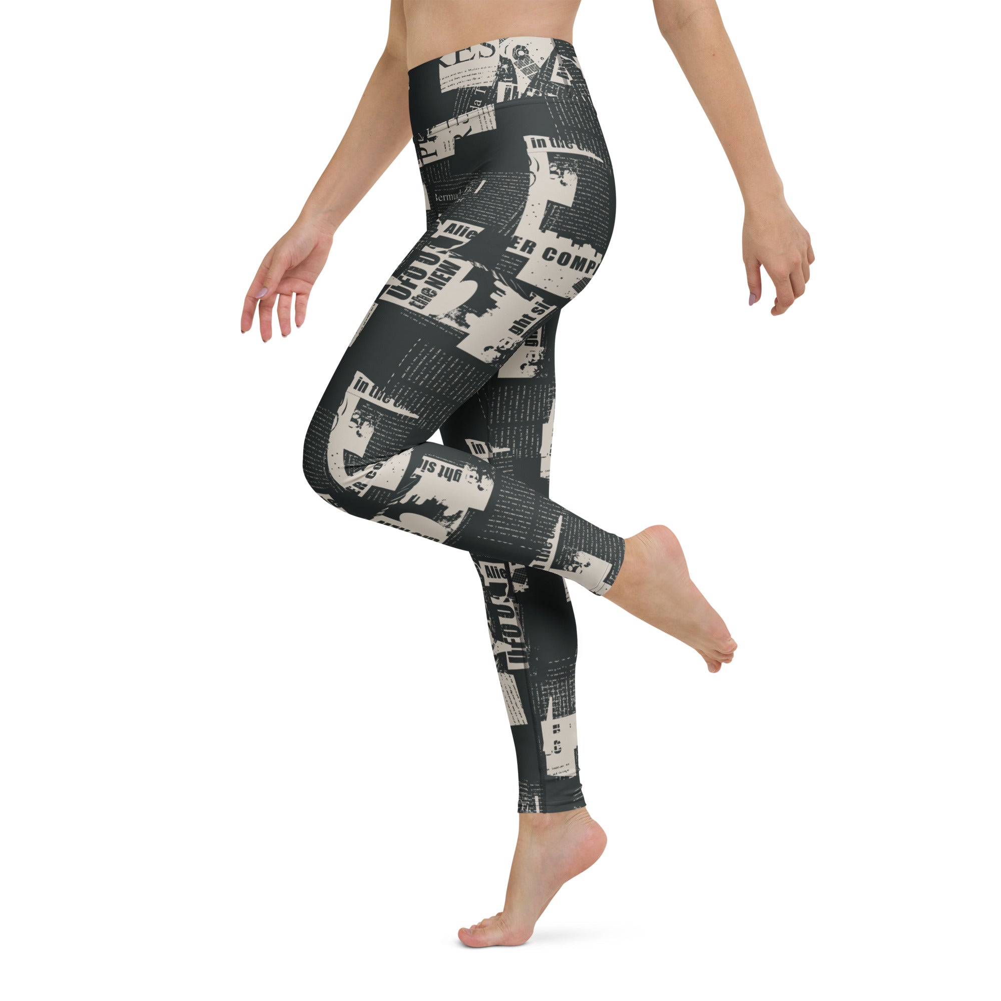 Vintage Newspaper Yoga Leggings