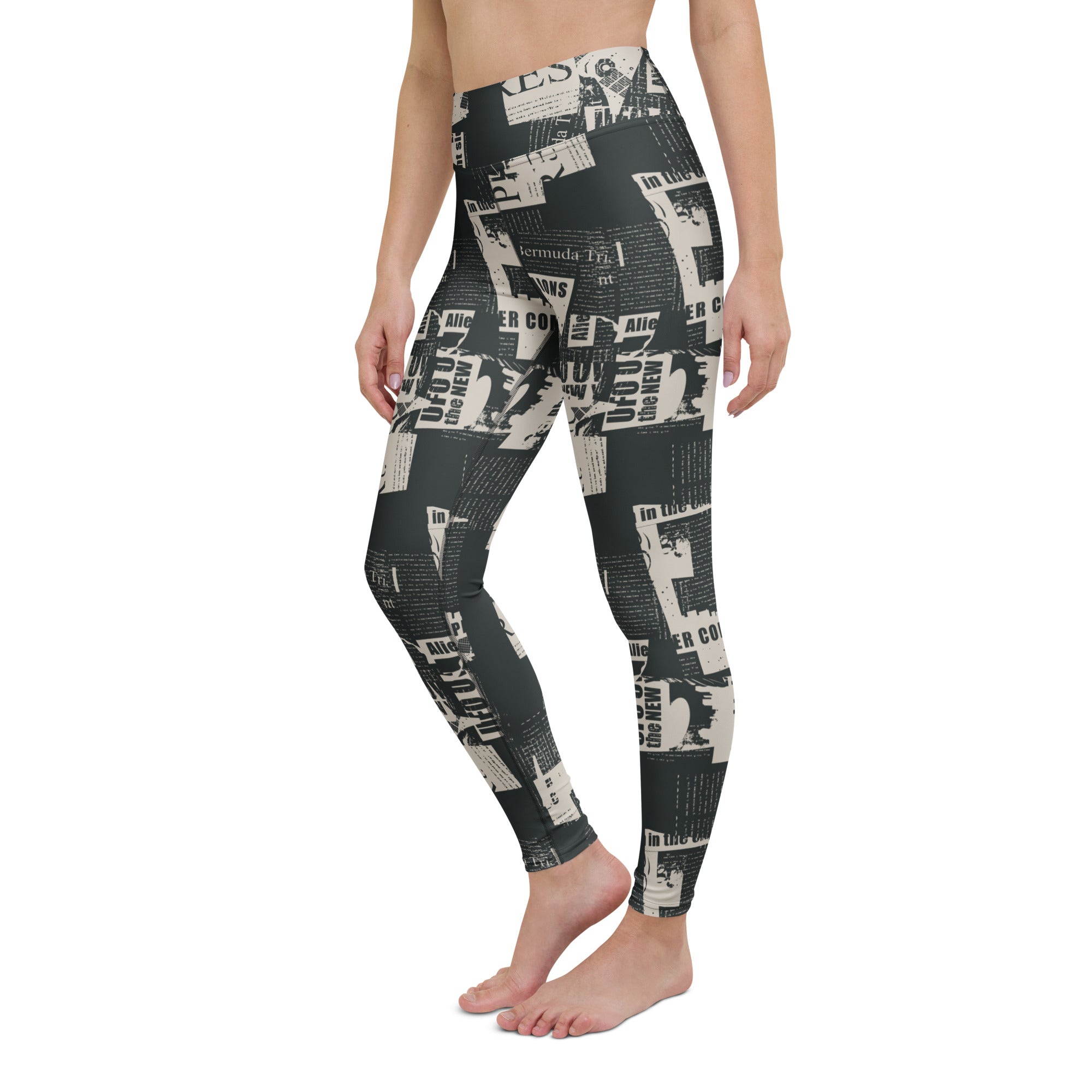 Vintage Newspaper Yoga Leggings