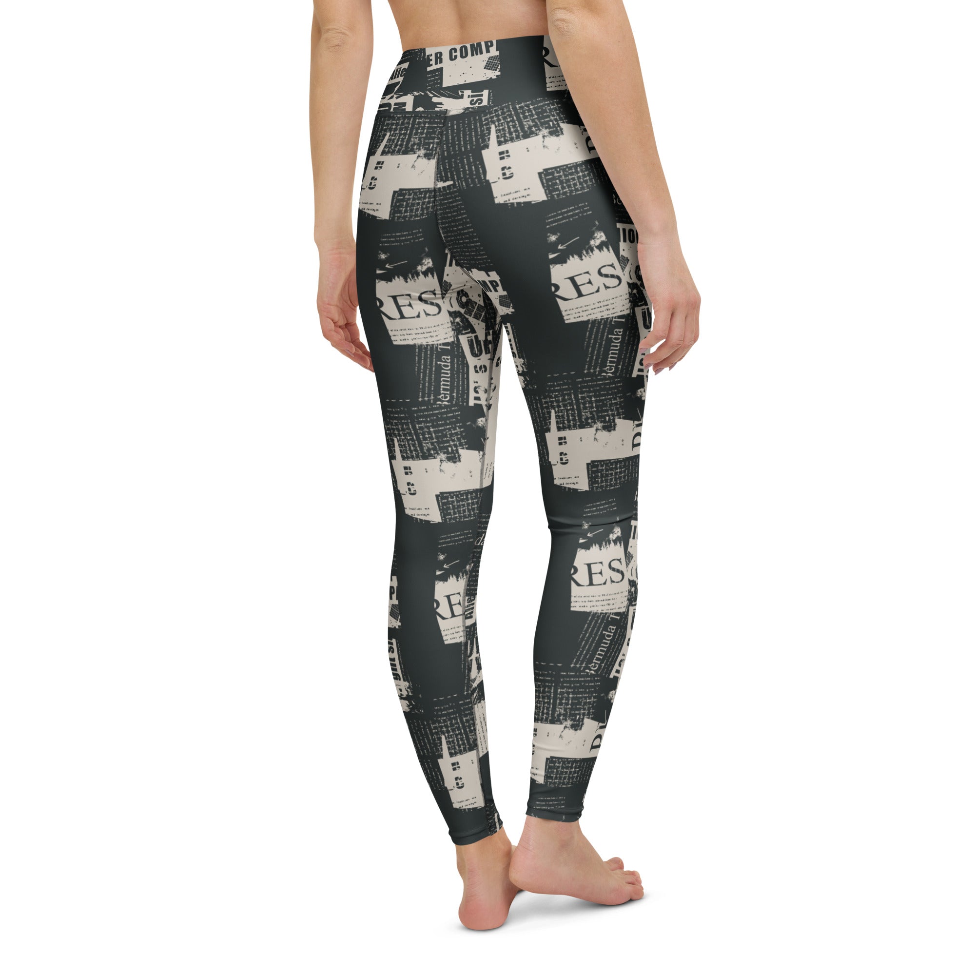 Vintage Newspaper Yoga Leggings