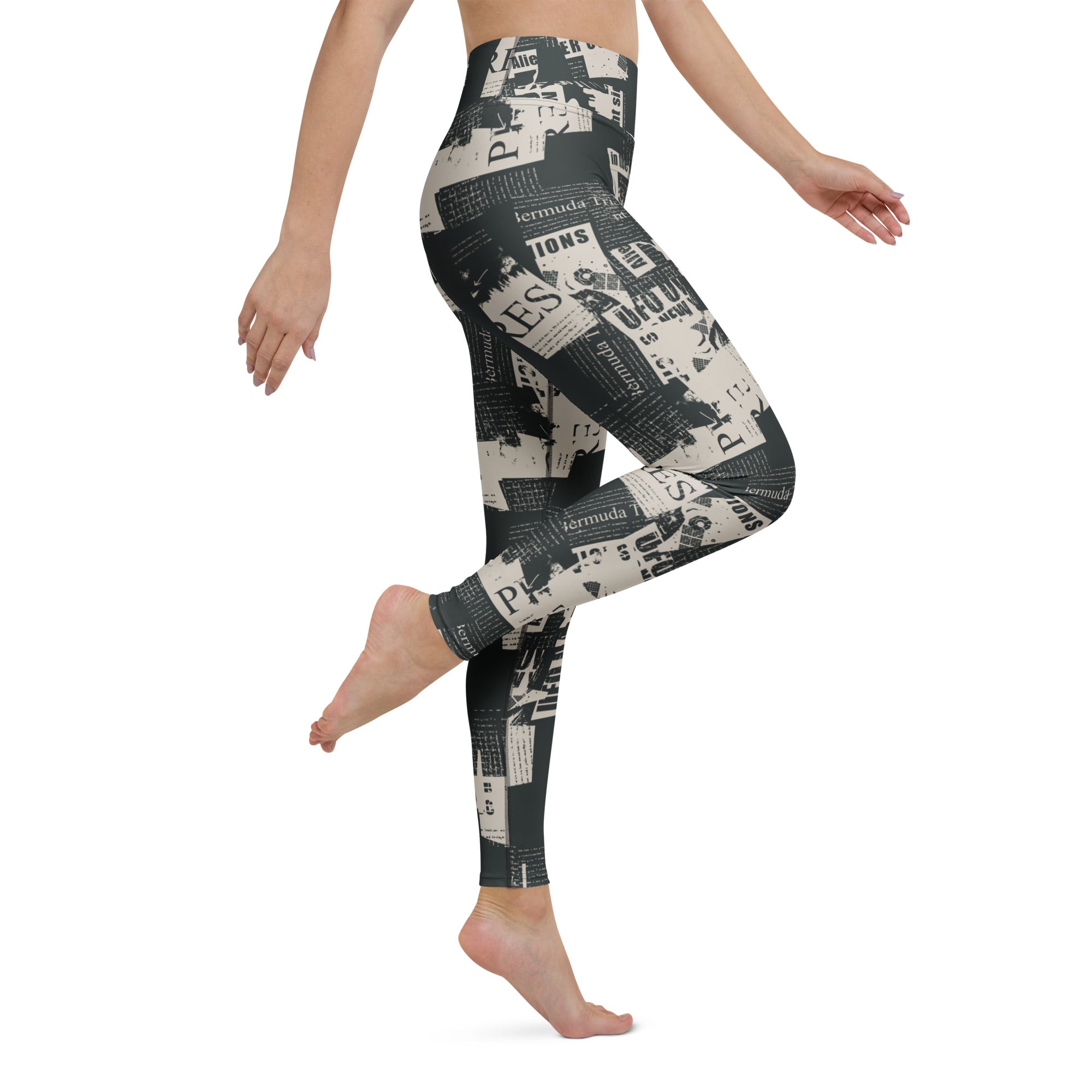 Vintage Newspaper Yoga Leggings