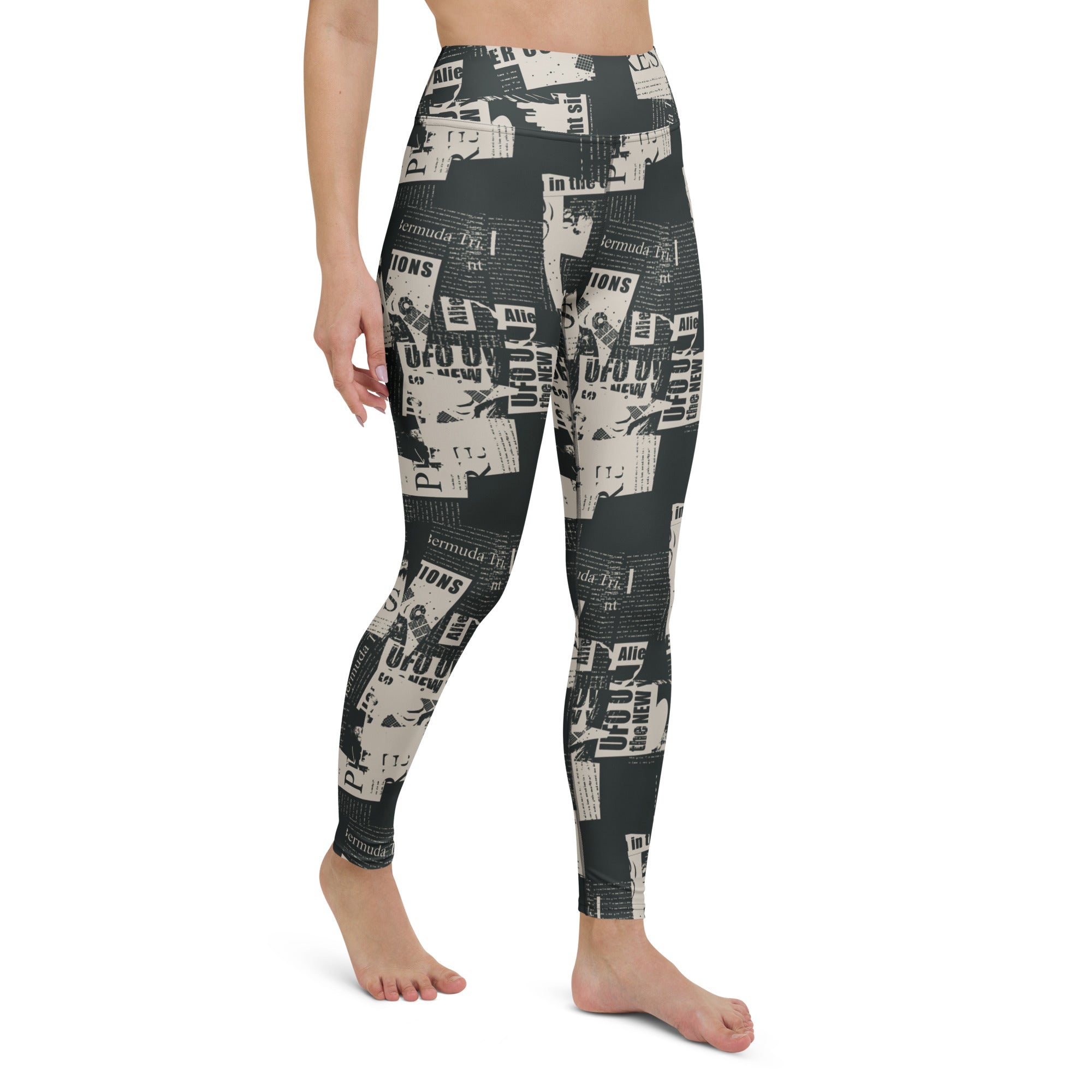 Vintage Newspaper Yoga Leggings