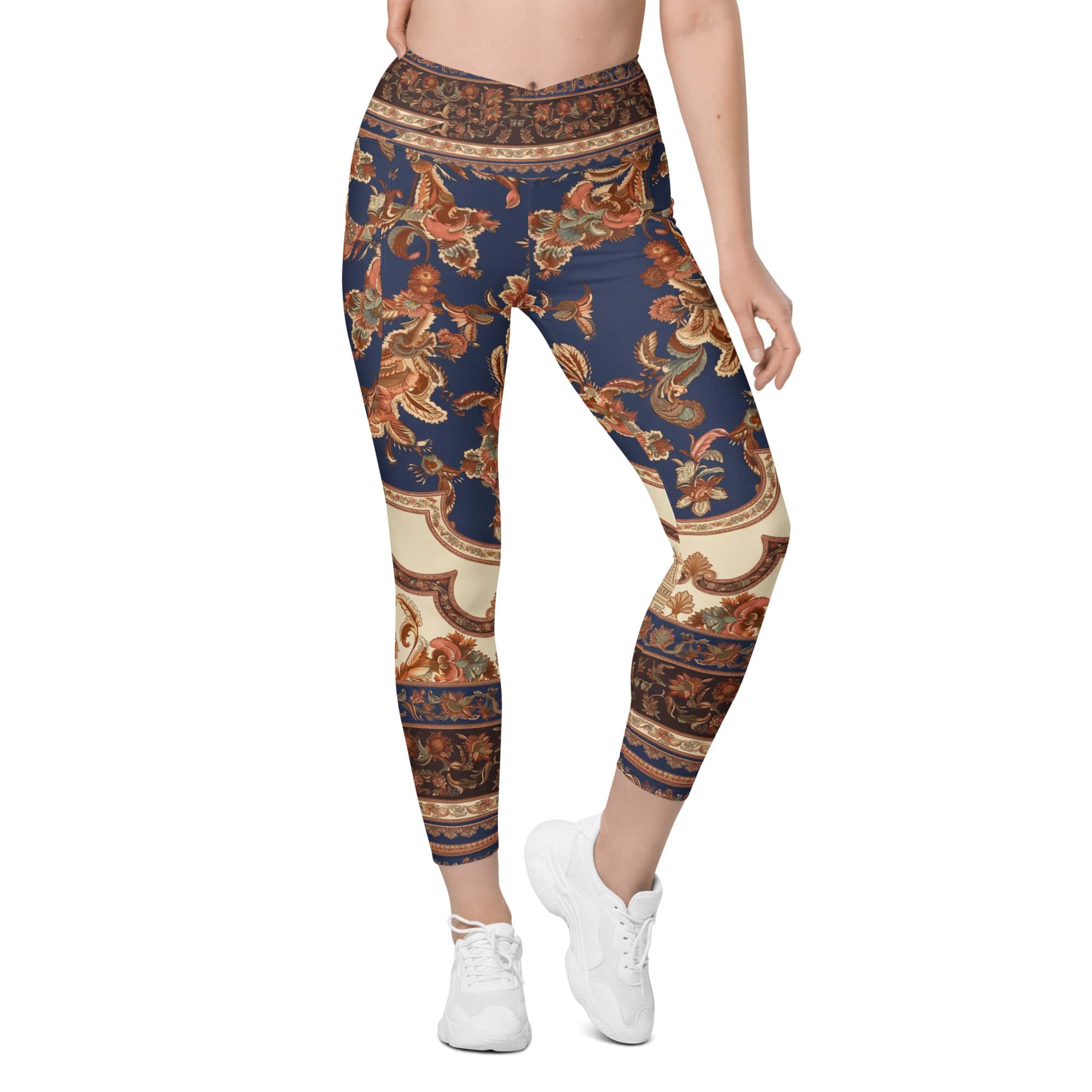 Vintage Riviera Crossover Leggings With Pockets