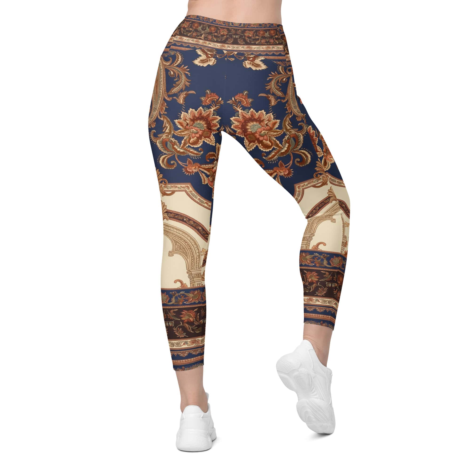 Vintage Riviera Crossover Leggings With Pockets