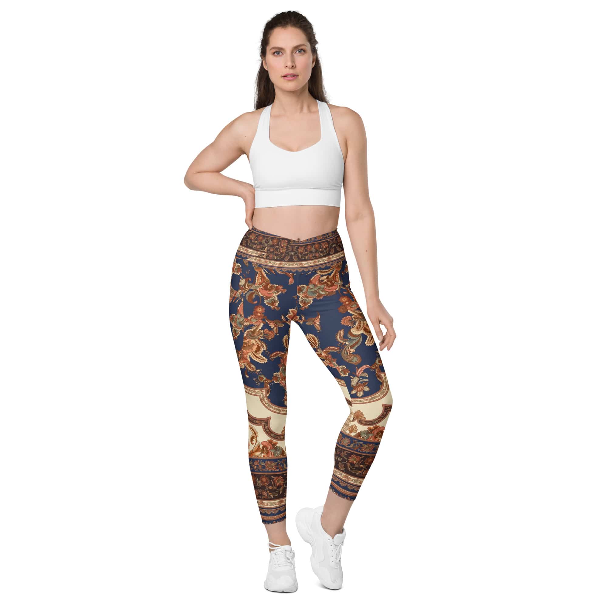 Vintage Riviera Crossover Leggings With Pockets