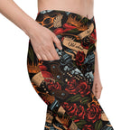 Vintage Tattoos Crossover Leggings With Pockets