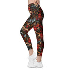 Vintage Tattoos Crossover Leggings With Pockets