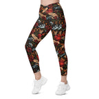 Vintage Tattoos Crossover Leggings With Pockets