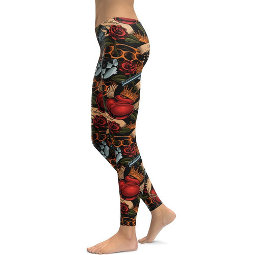 Vintage Tattoos Leggings