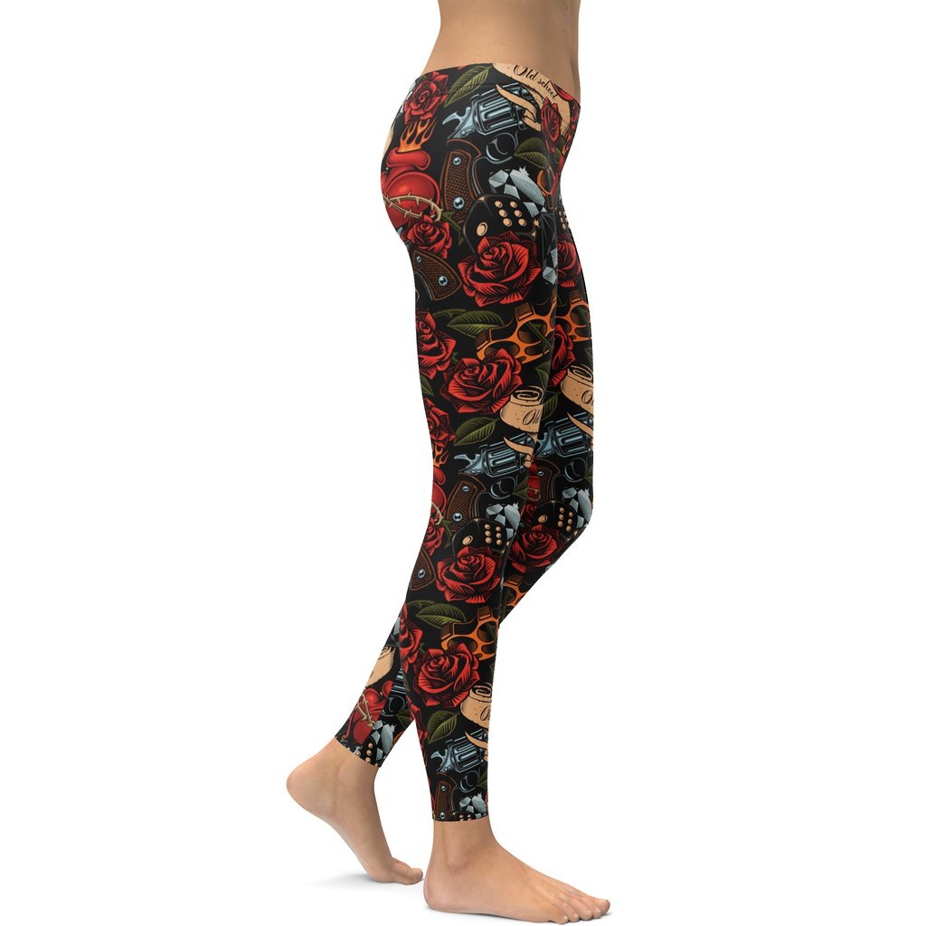 Vintage Tattoos Leggings
