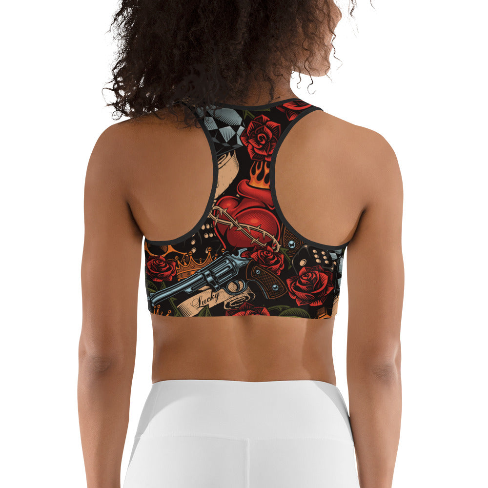 Vintage Tattoos Sports Bra