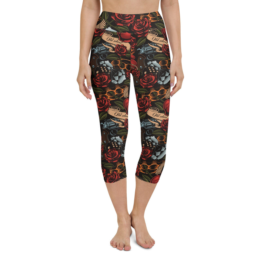 Vintage Tattoos Yoga Capris