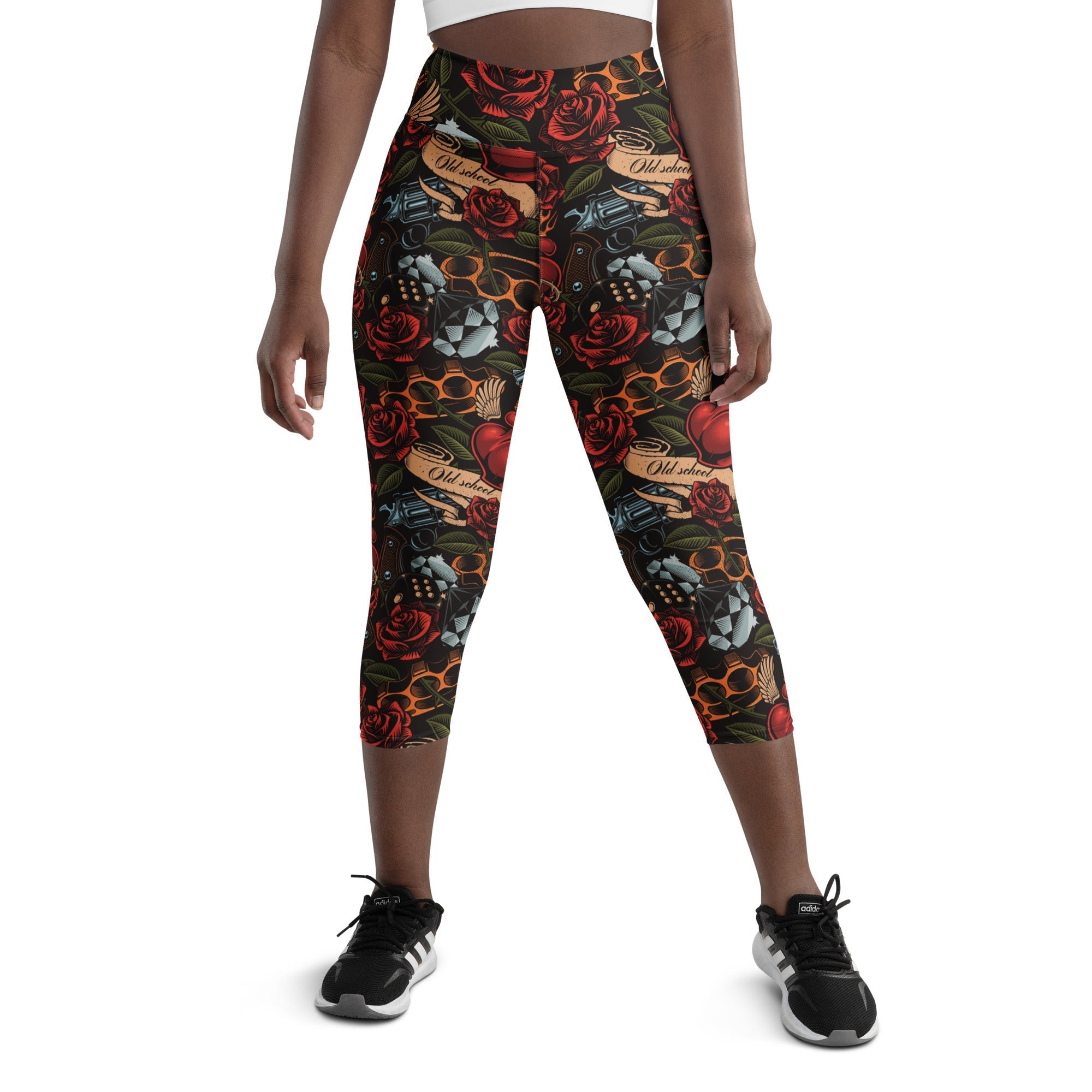 Vintage Tattoos Yoga Capris