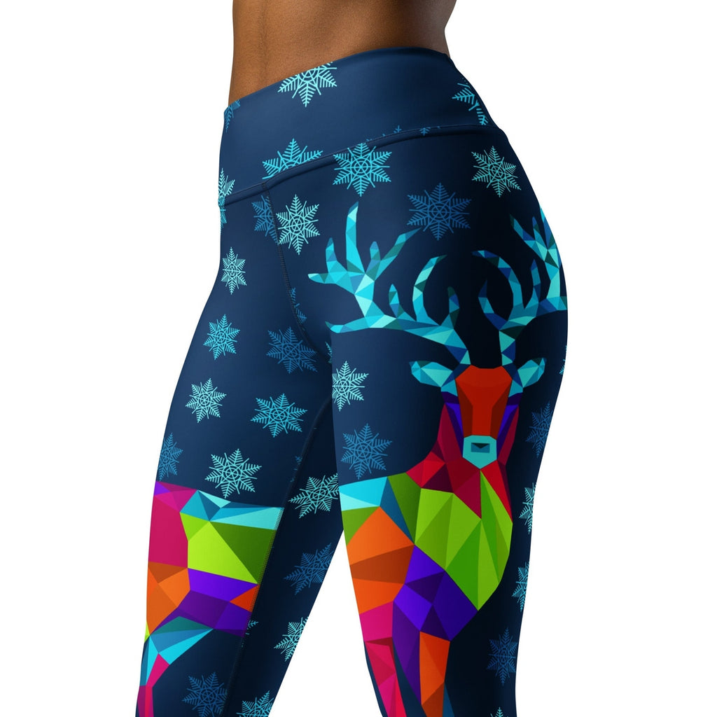 Vivid Reindeer Yoga Leggings