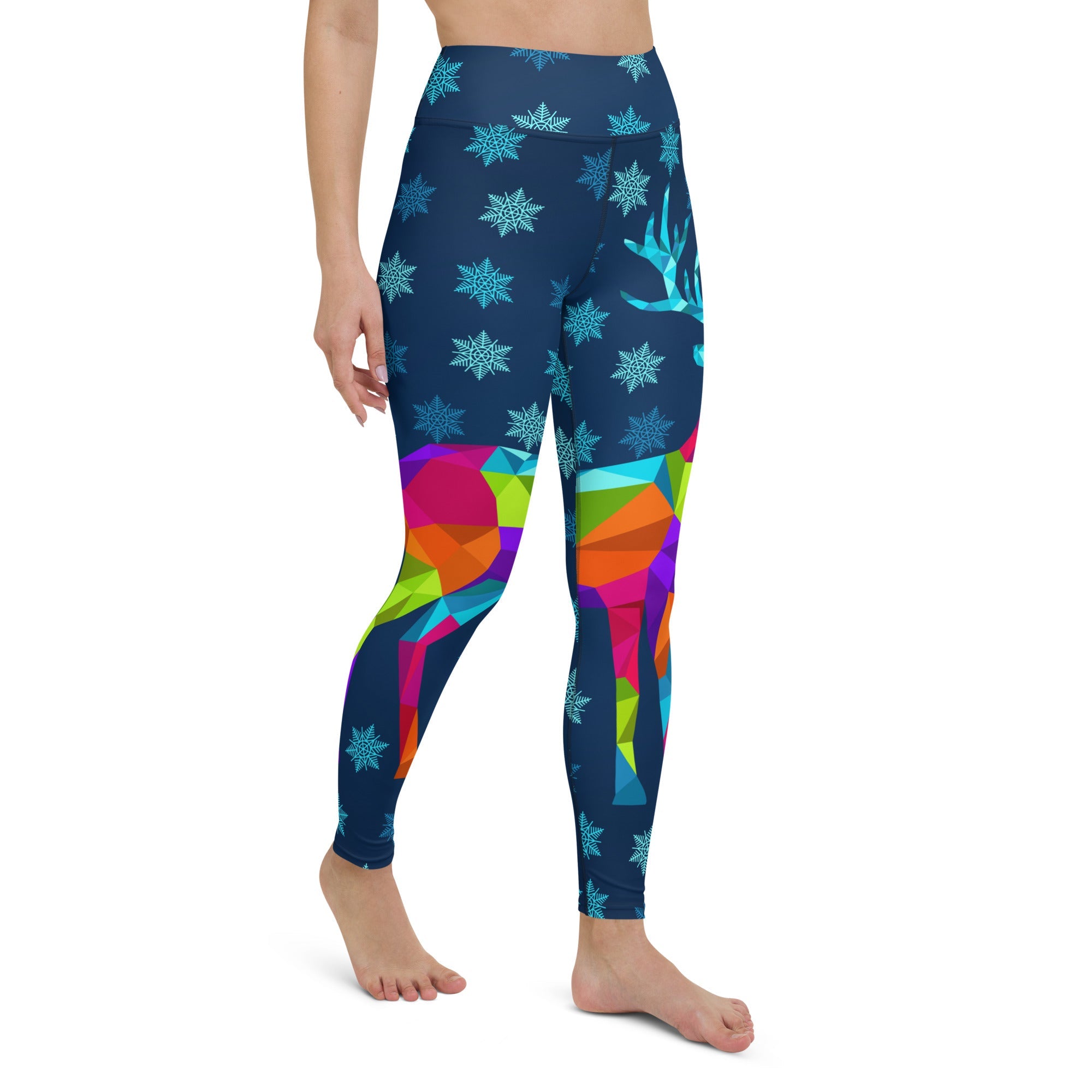 Vivid Reindeer Yoga Leggings