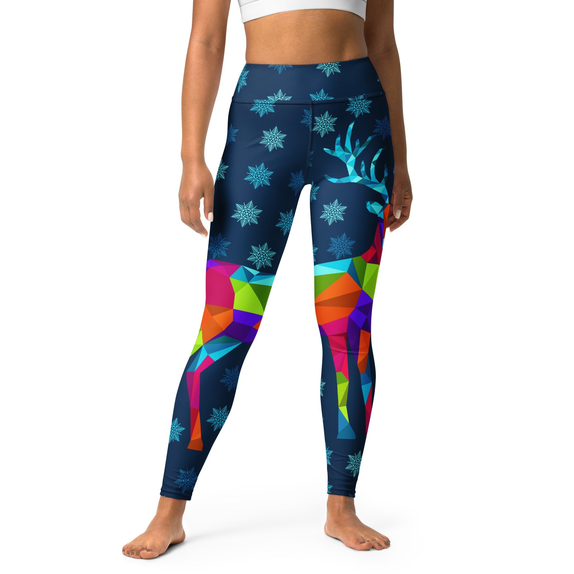 Vivid Reindeer Yoga Leggings