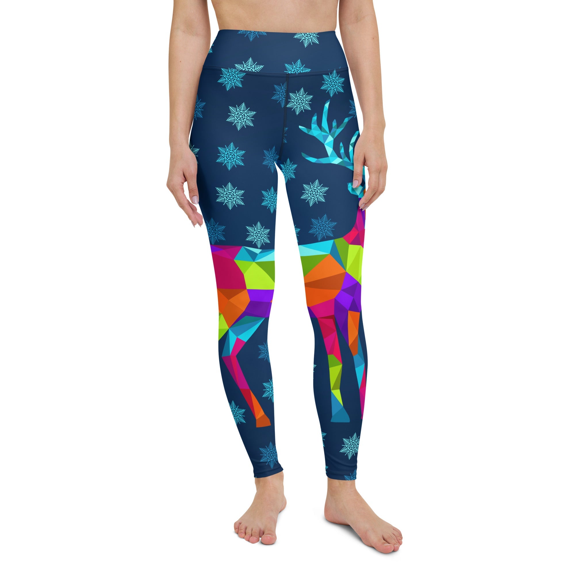 Vivid Reindeer Yoga Leggings