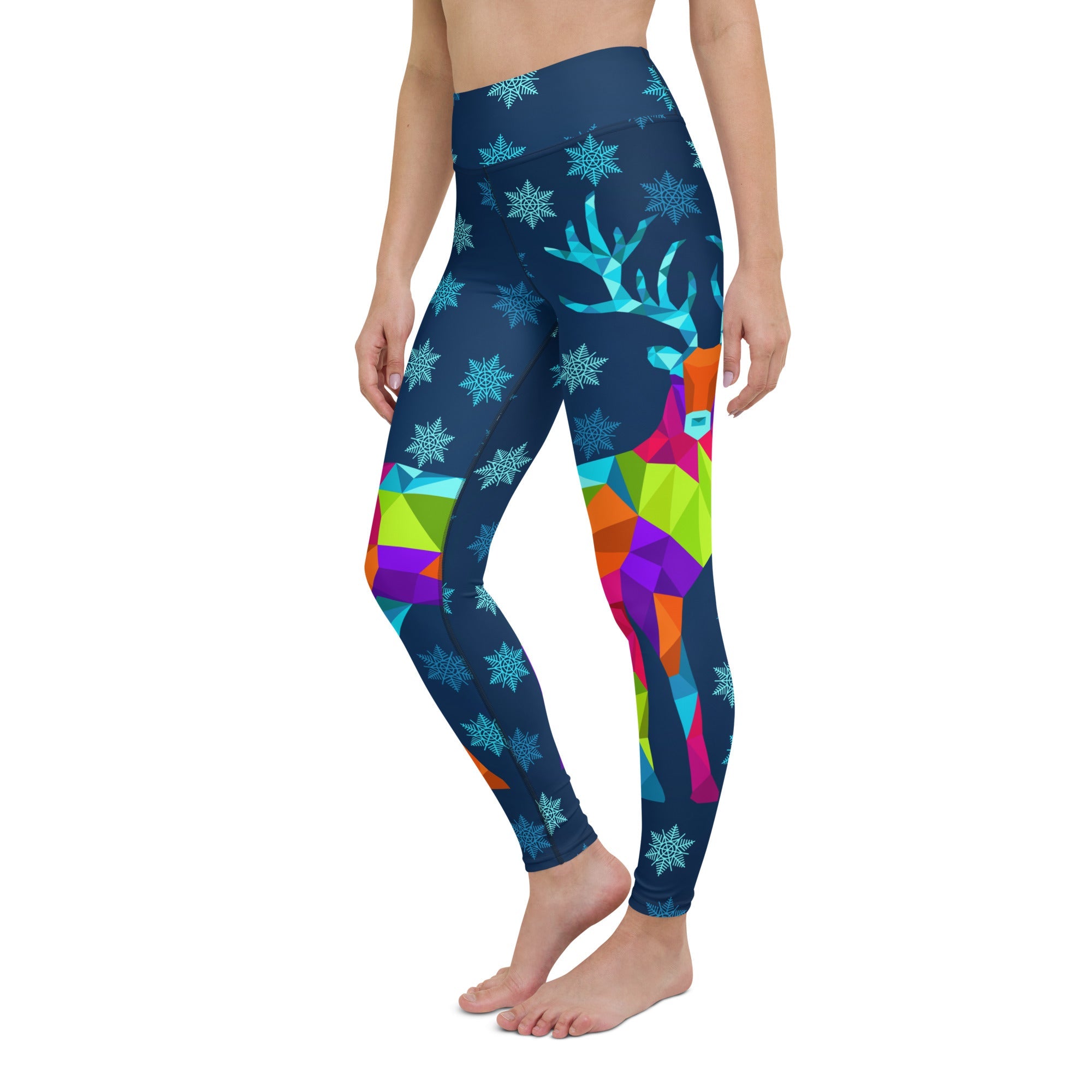 Vivid Reindeer Yoga Leggings