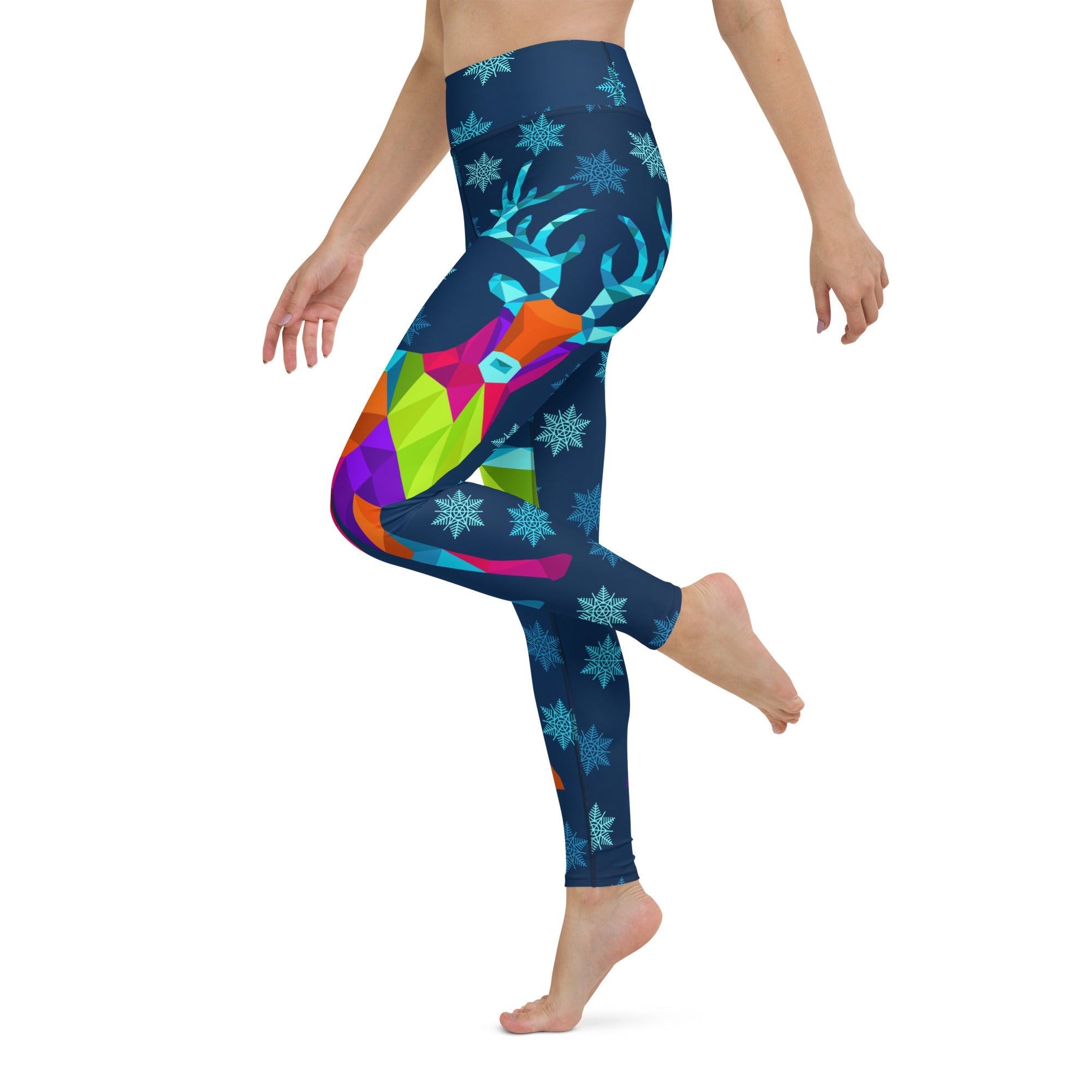 Vivid Reindeer Yoga Leggings