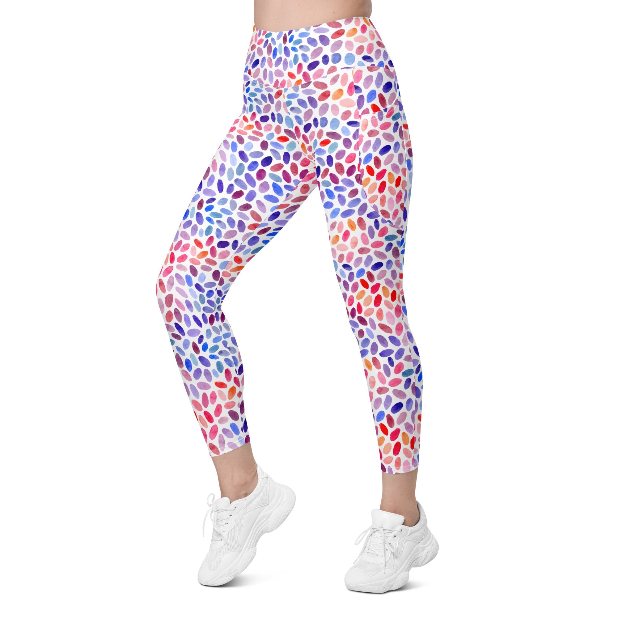 Watercolor Dot Leggings with Pockets