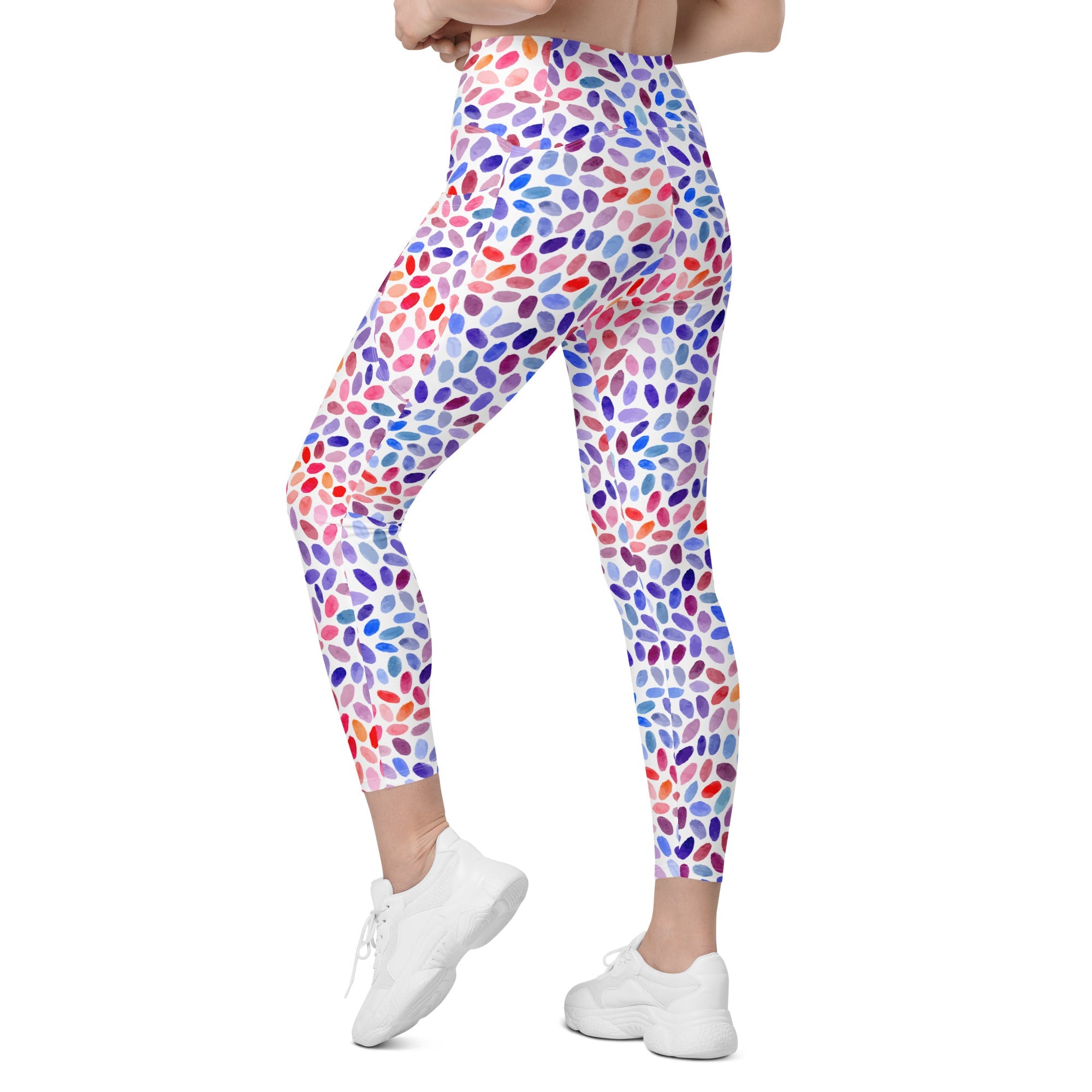 Watercolor Dot Leggings with Pockets