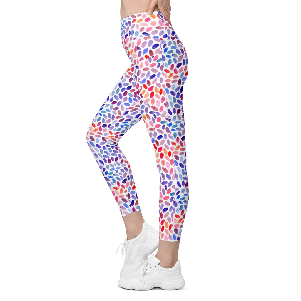Watercolor Dot Leggings with Pockets