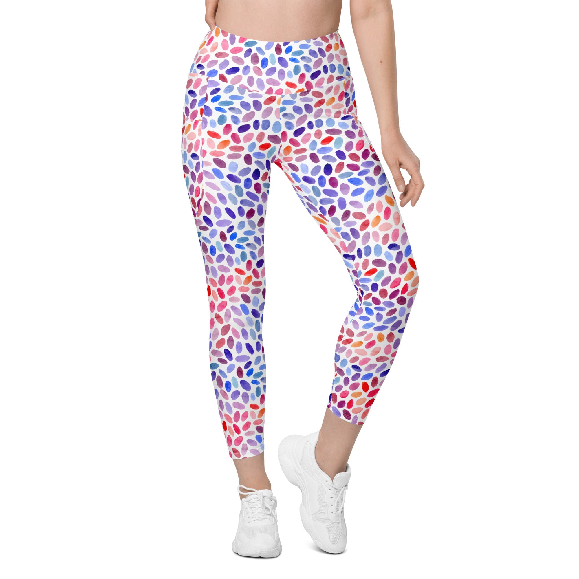 Watercolor Dot Leggings with Pockets
