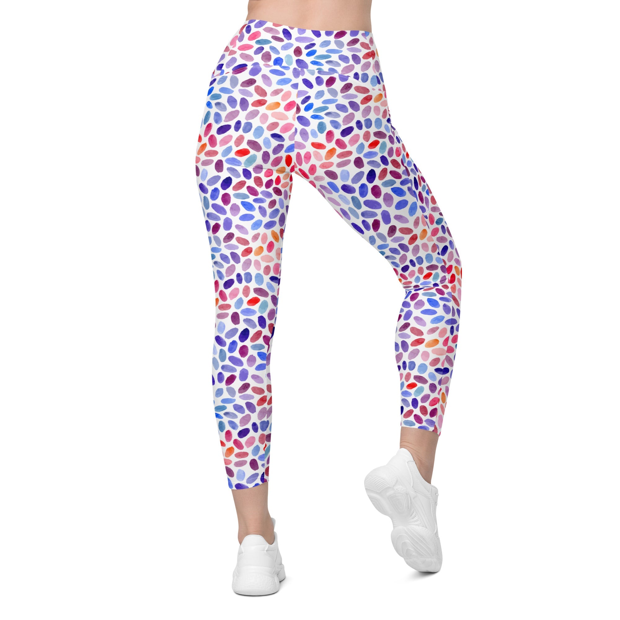 Watercolor Dot Leggings with Pockets