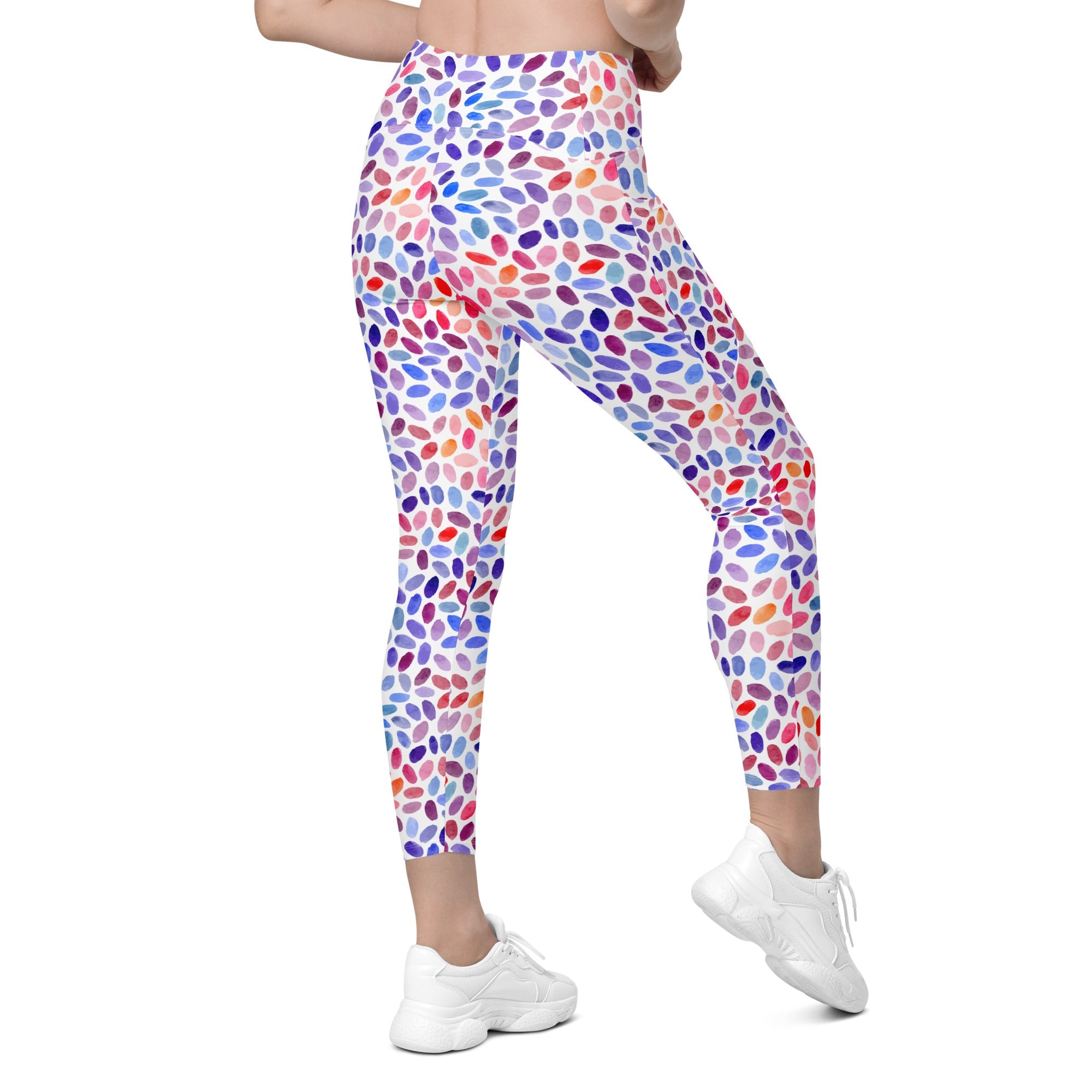 Watercolor Dot Leggings with Pockets