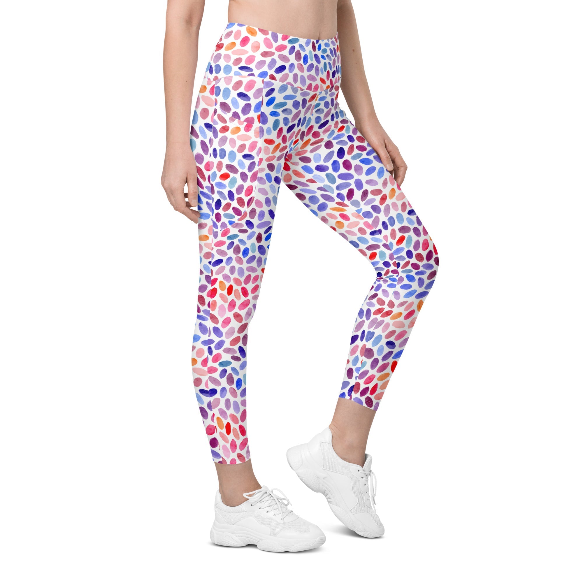 Watercolor Dot Leggings with Pockets