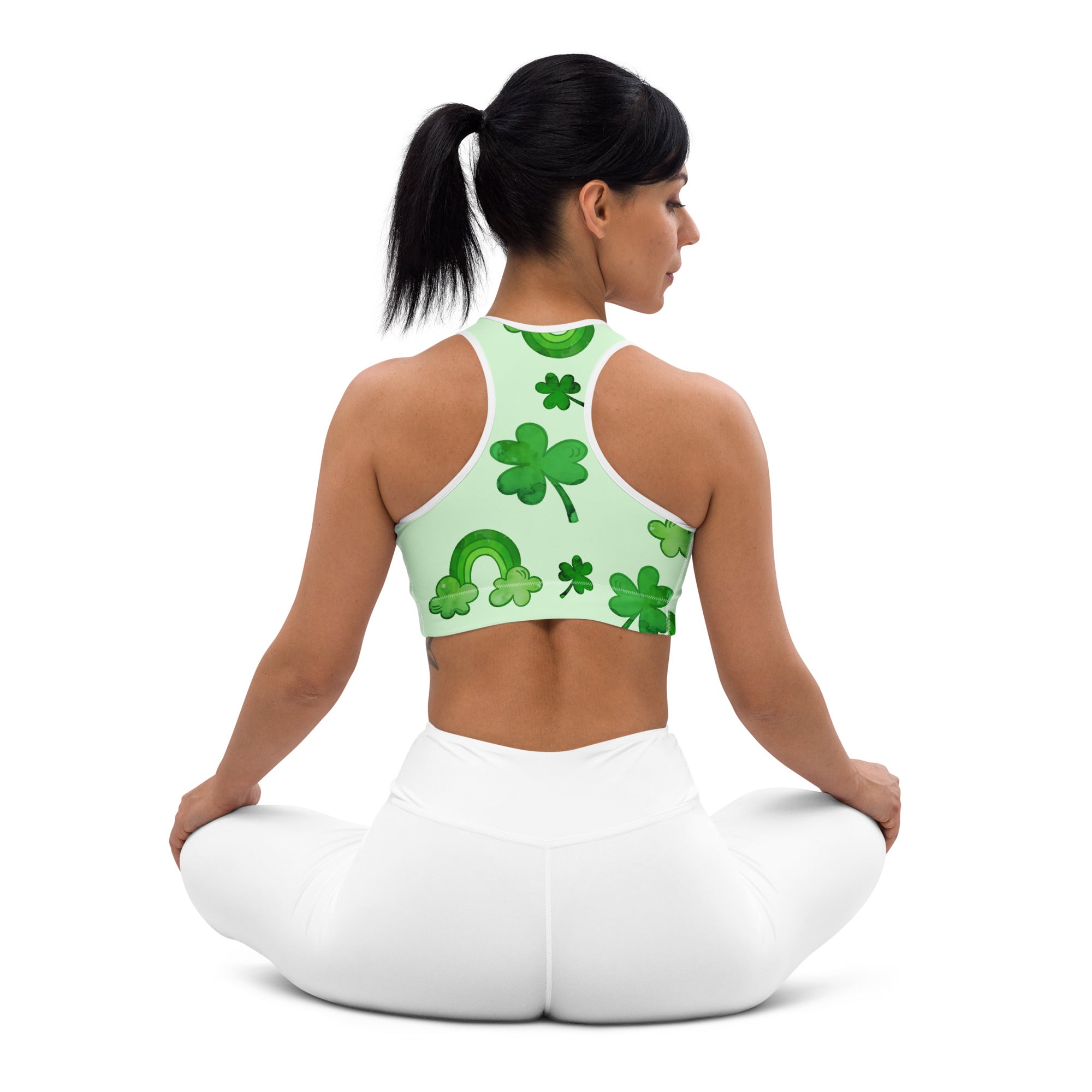 Watercolor St. Patrick's Day Sports Bra