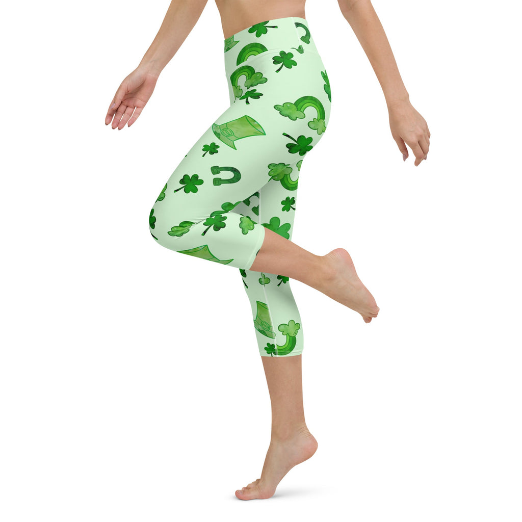 Watercolor St. Patrick's Day Yoga Capris