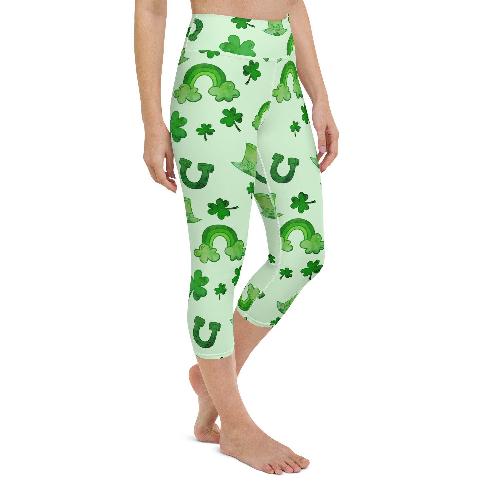 Watercolor St. Patrick's Day Yoga Capris