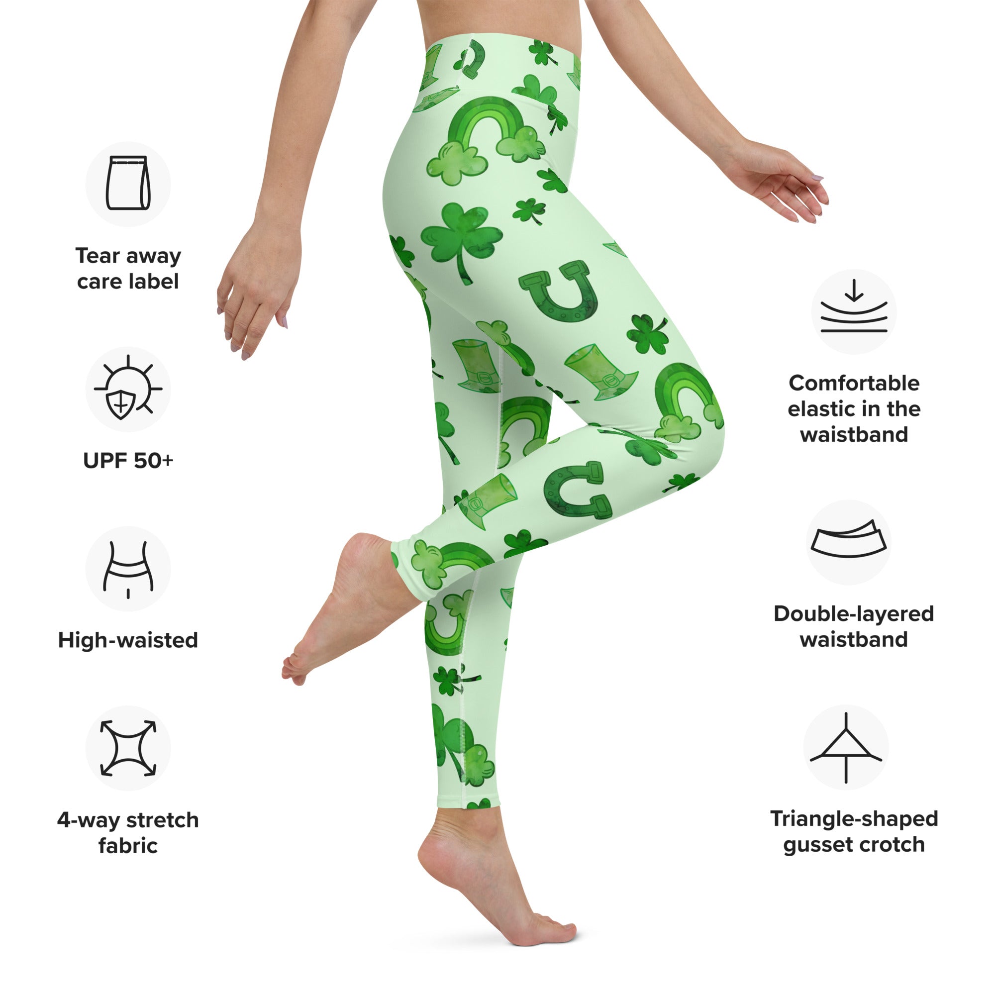 Watercolor St. Patrick's Day Yoga Leggings