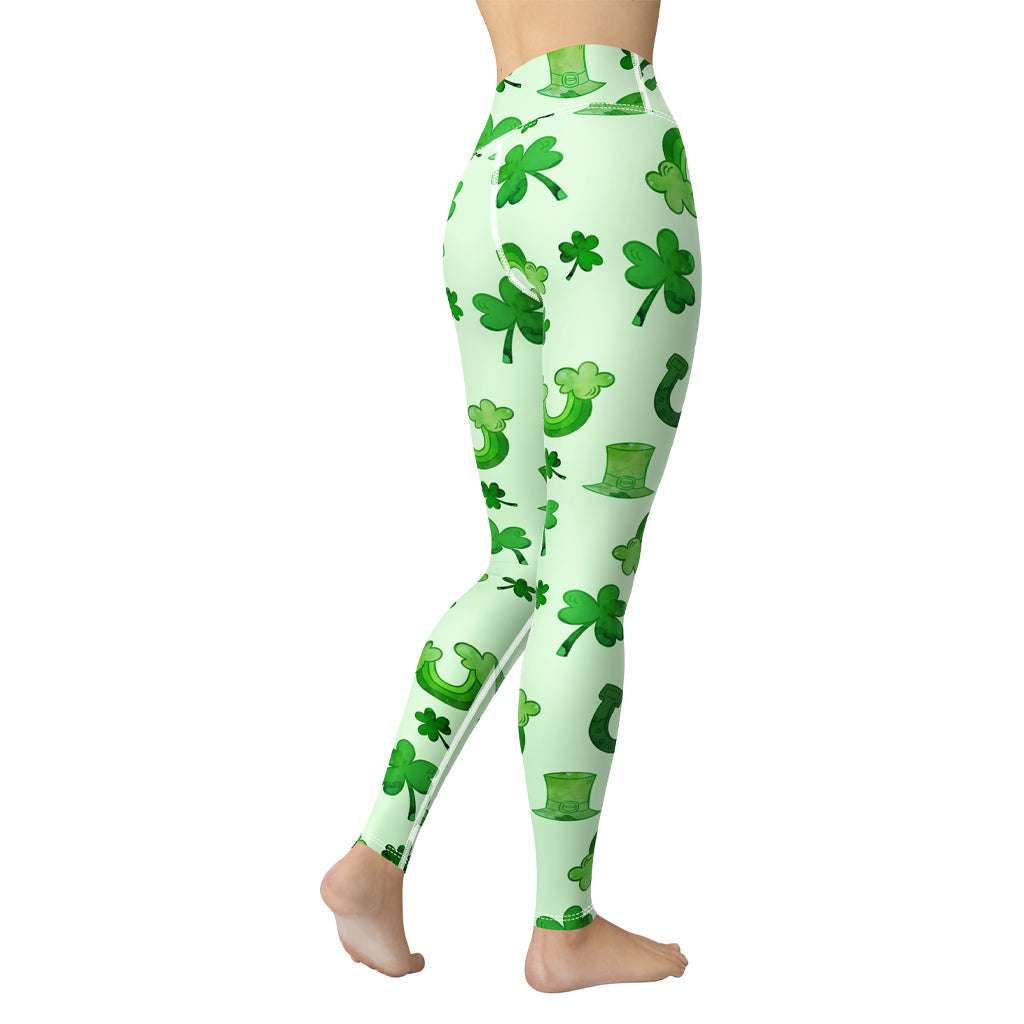 Watercolor St. Patrick's Day Yoga Leggings