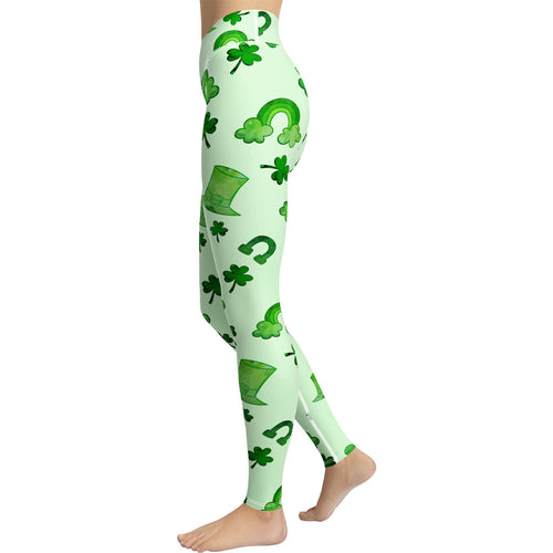 Watercolor St. Patrick's Day Yoga Leggings
