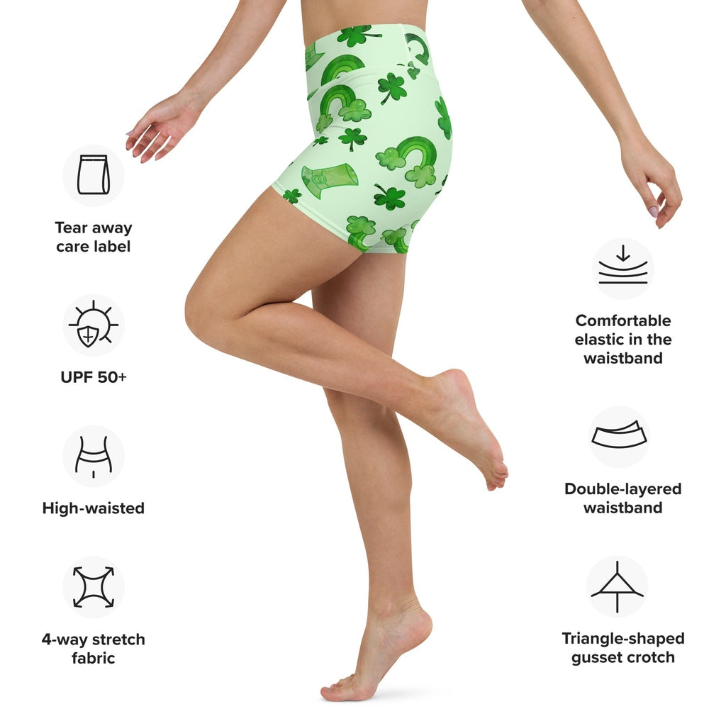 Watercolor St. Patrick's Day Yoga Shorts