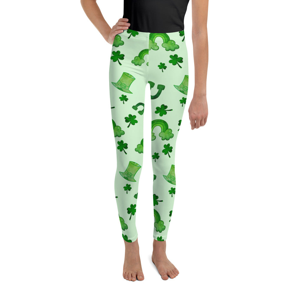 Watercolor St. Patrick's Day Youth Leggings